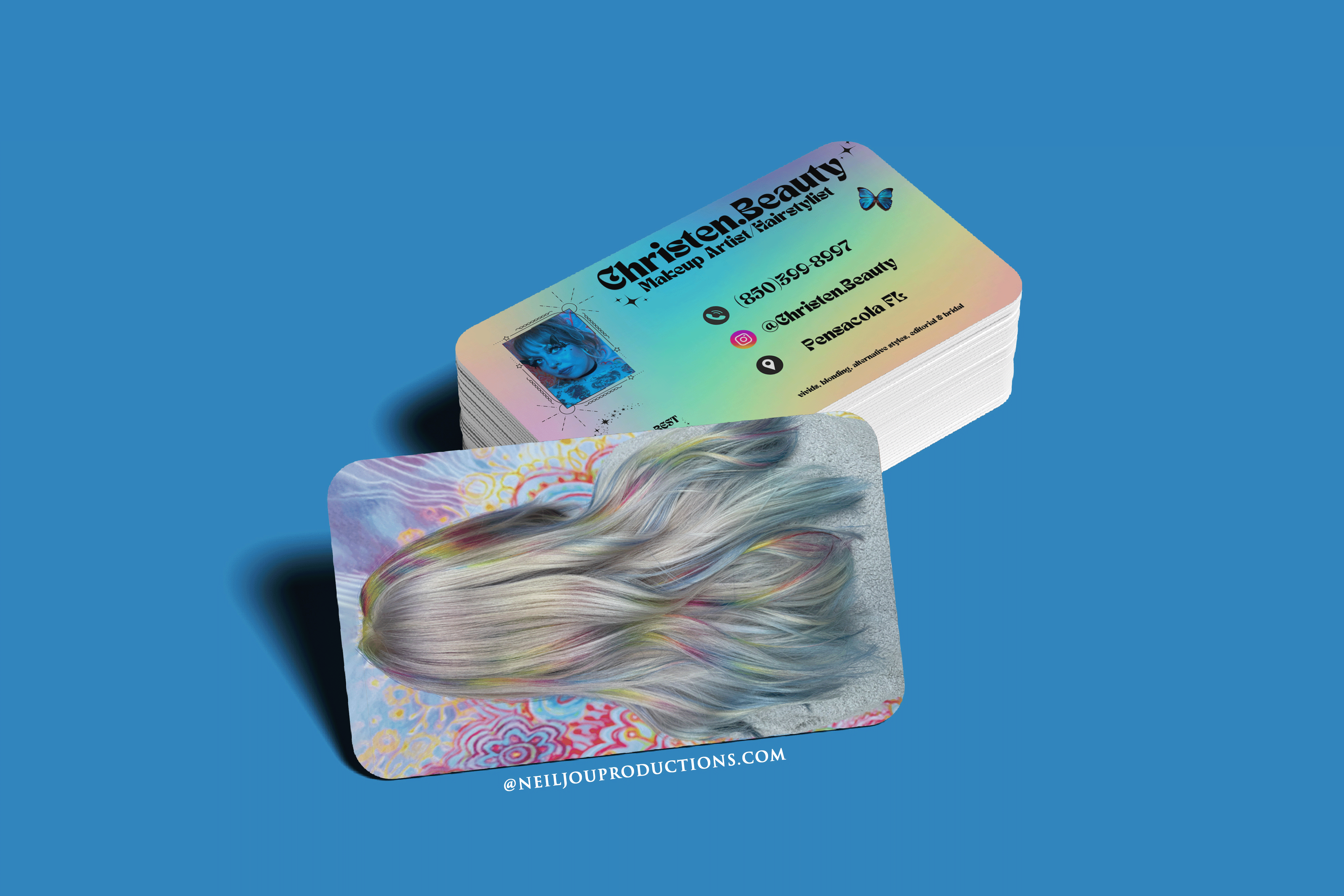 3d holographic business cards Chrome Effect Lenticular 3D Cards - Flip