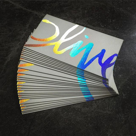 holographic foil business card Custom Black Business Cards | Luxe Emboss,Deboss,Foil main image 0